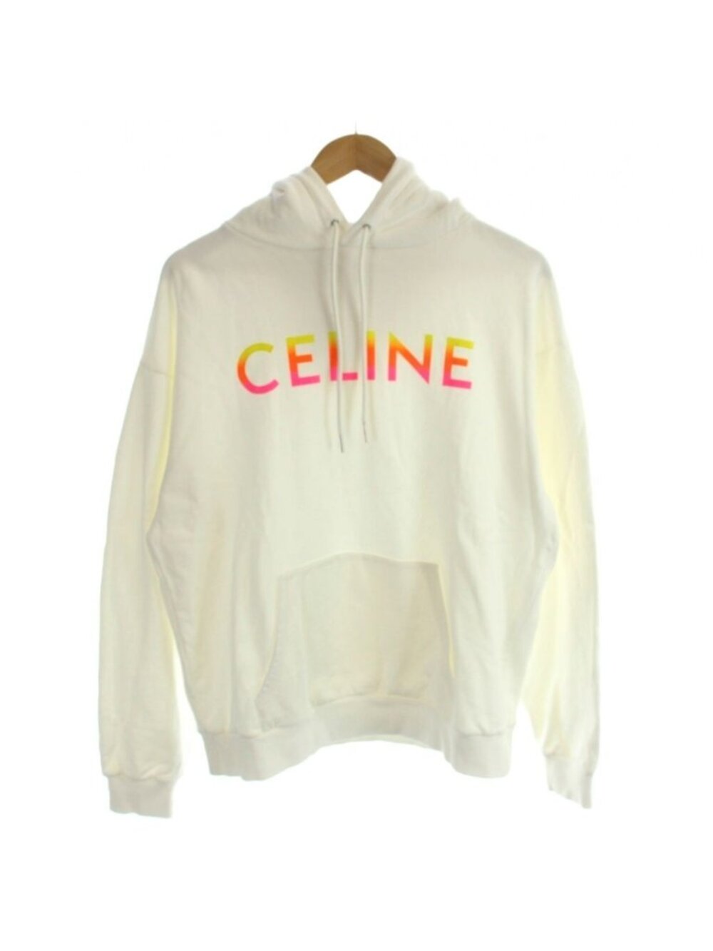 Celine Sweatshirt Hoodie Logo Print White L
